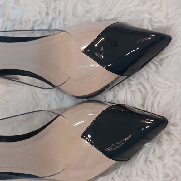SCHUTZ Cendi transparent & Black Patent Leather Heels size 10 NEW - Picture 10 of 16